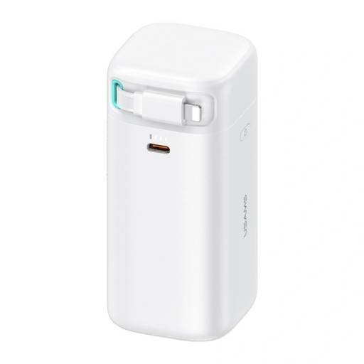 Power Bank 18000mAh PD45W Cable Retráctil Magnético Lightning Blanco CD217 USAMS